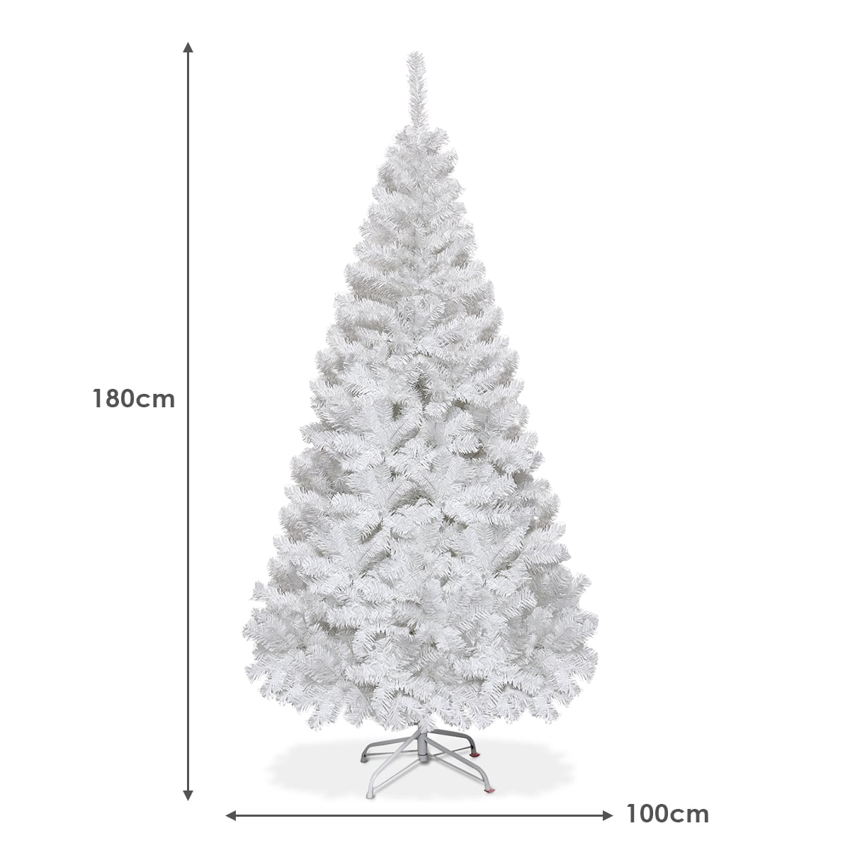 5/6/7/8 Feet White Artificial Christmas Tree with Metal Stand-6 ft