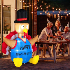 Thanksgiving Inflatable Turkey with LED Lights and Built-in Fan