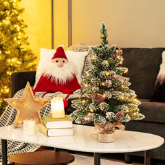 2 Feet Mini Tabletop Artificial Christmas Tree with LED Light