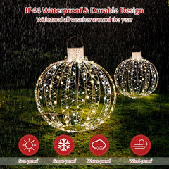 3 Pieces Christmas LED Ball Lights in Golden, image 7