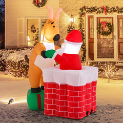 155cm Inflatable Liftable Santa Claus Climbing Chimney