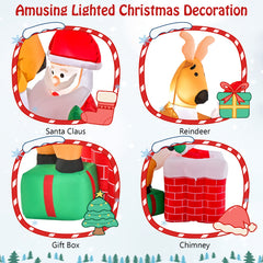 155cm Inflatable Liftable Santa Claus Climbing Chimney