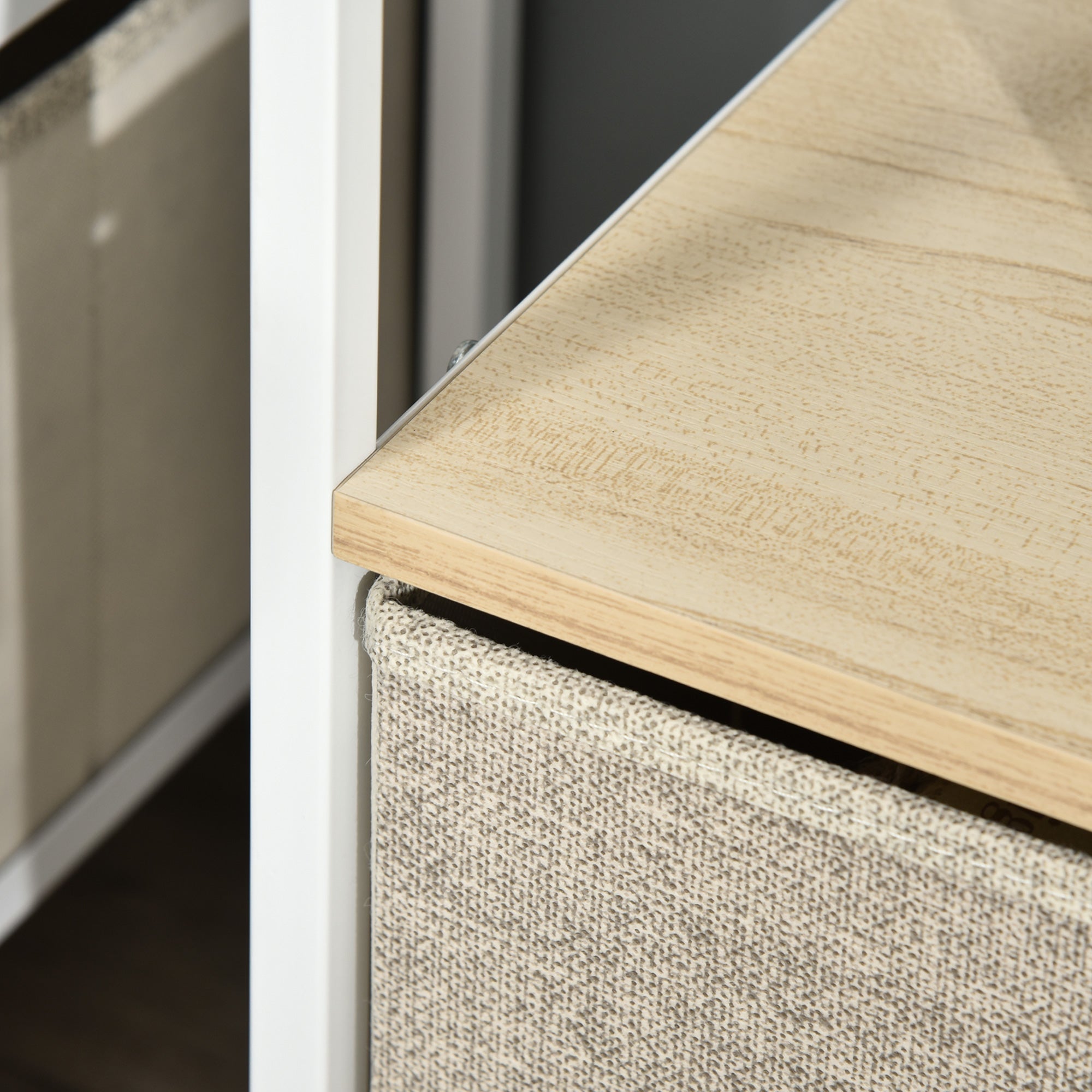 HOMCOM TV Stand Cabinet with 2 Foldable Drawers - Maple Colour