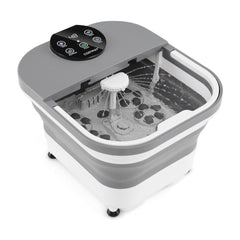Collapsible Foot Spa Massager Bath Tub grey with water and shower head