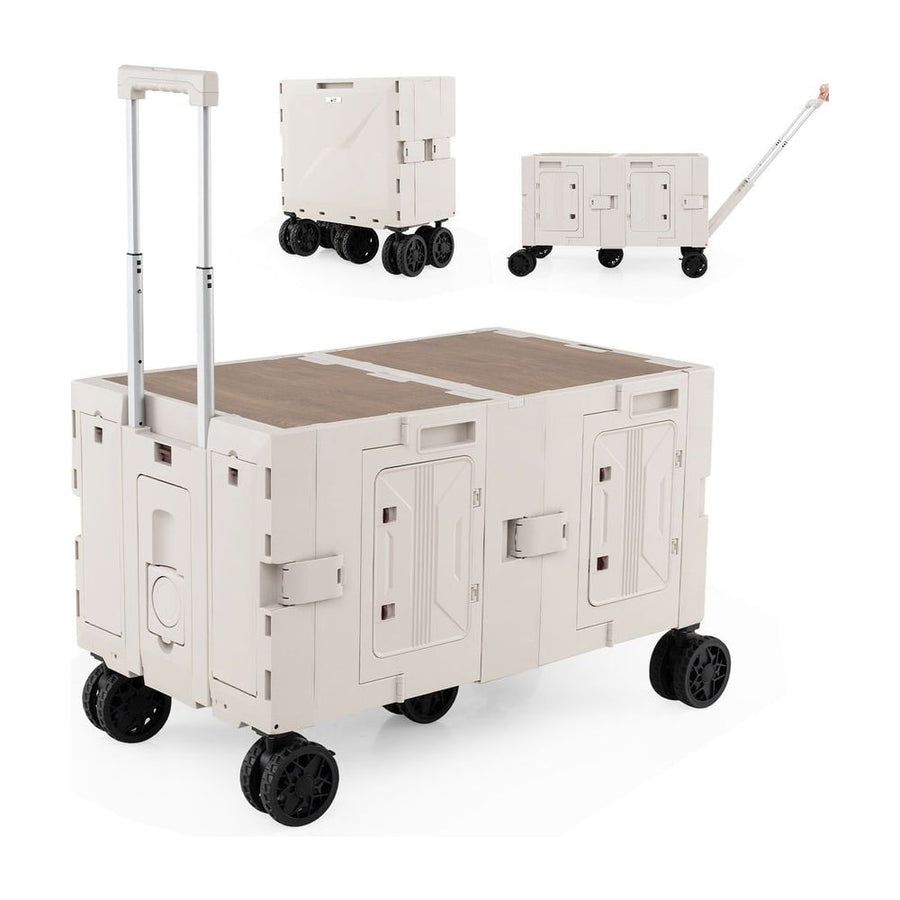 Collapsible Wagon Cart with telescoping handle and four wheels