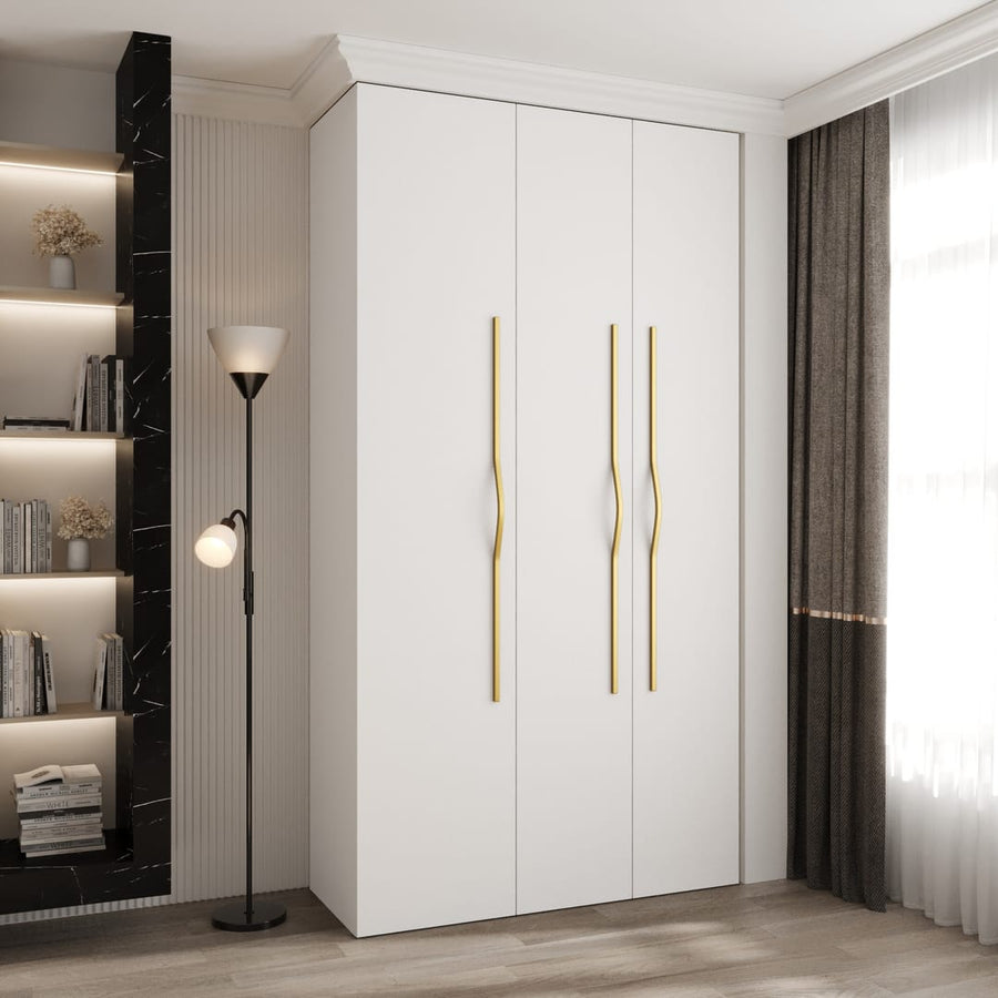 Como II Hinged Door Wardrobe 130cm in White