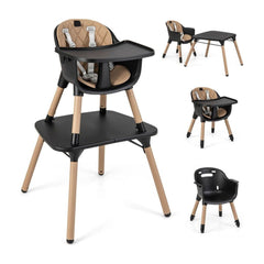 Convertible Baby High Chair with 2-Position Removable Tray shown in various configurations