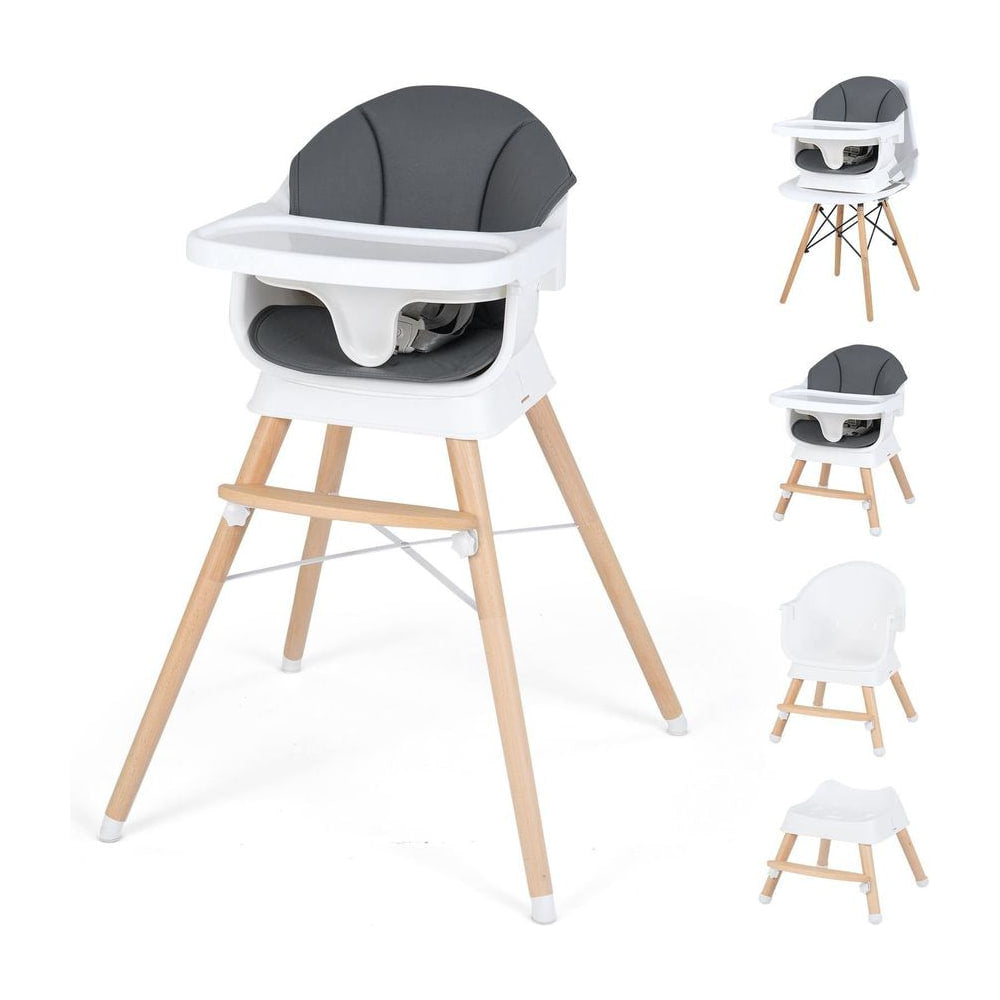 Convertible High Chair shown in full and in various configurations on a white background