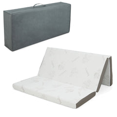 Cooling Gel Memory Foam Folding Mattress with Bamboo Cover and Mesh Border Fabric-L