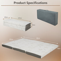 Cooling Gel Memory Foam Folding Mattress with Bamboo Cover and Mesh Border Fabric-M
