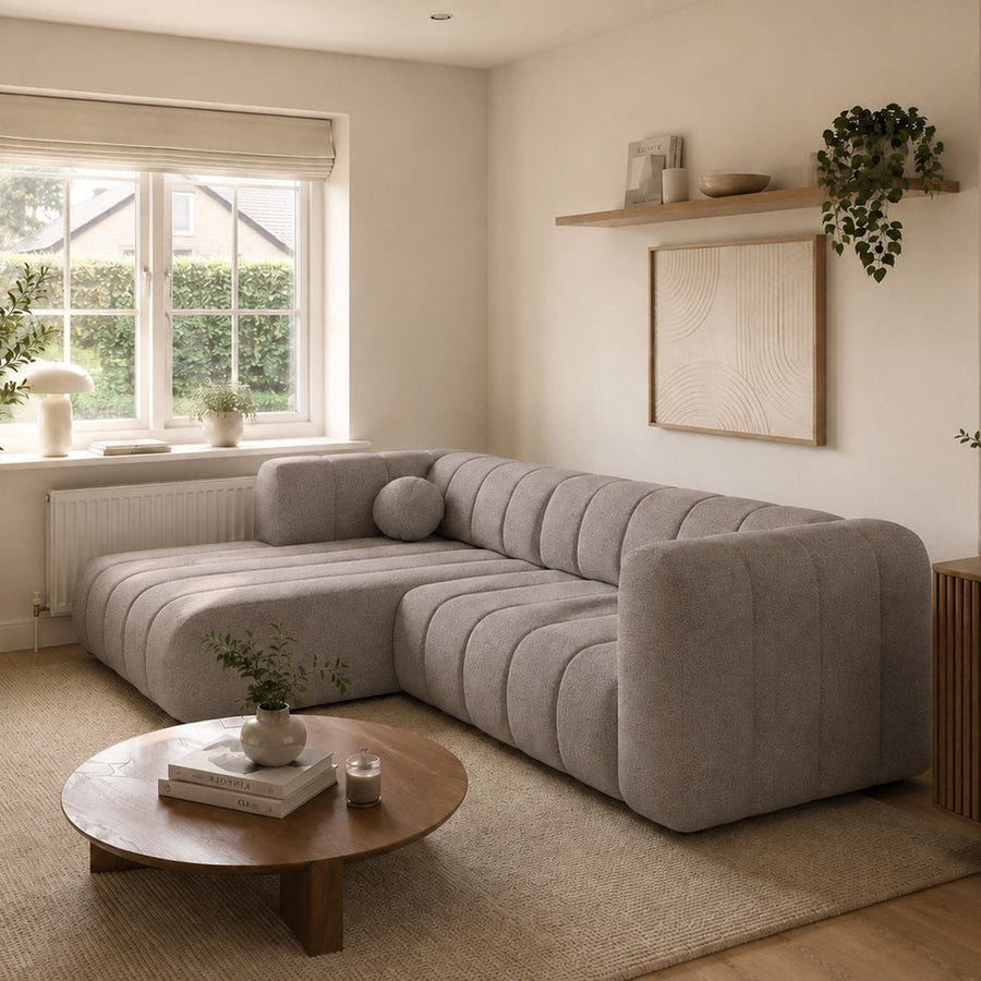 Corner Sofa Bed Fumo in Grey