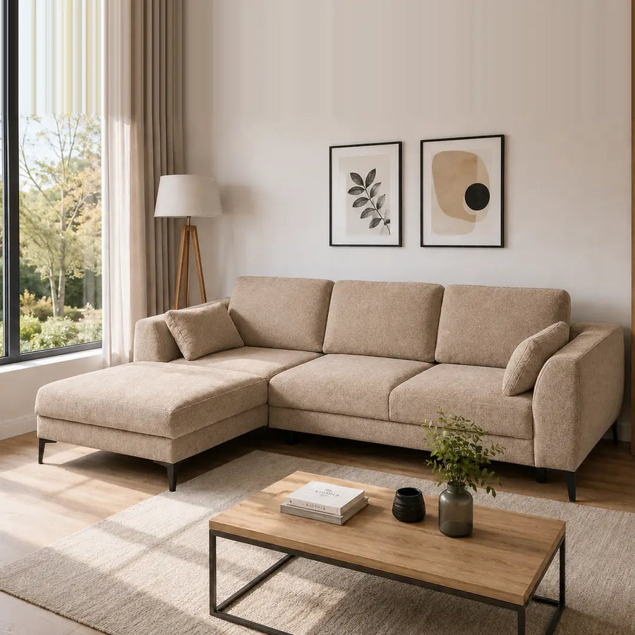 Corner Sofa Bed Imperia in Beige
