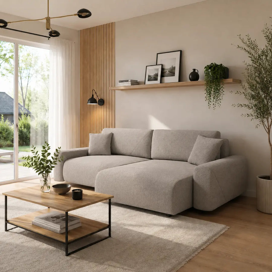 Corner Sofa Bed Rima in Grey