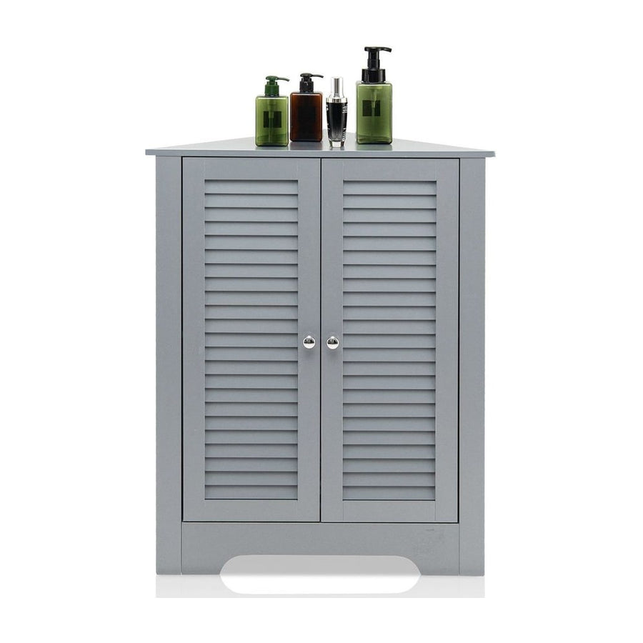 Corner Storage Cabinet Display Unit-Grey