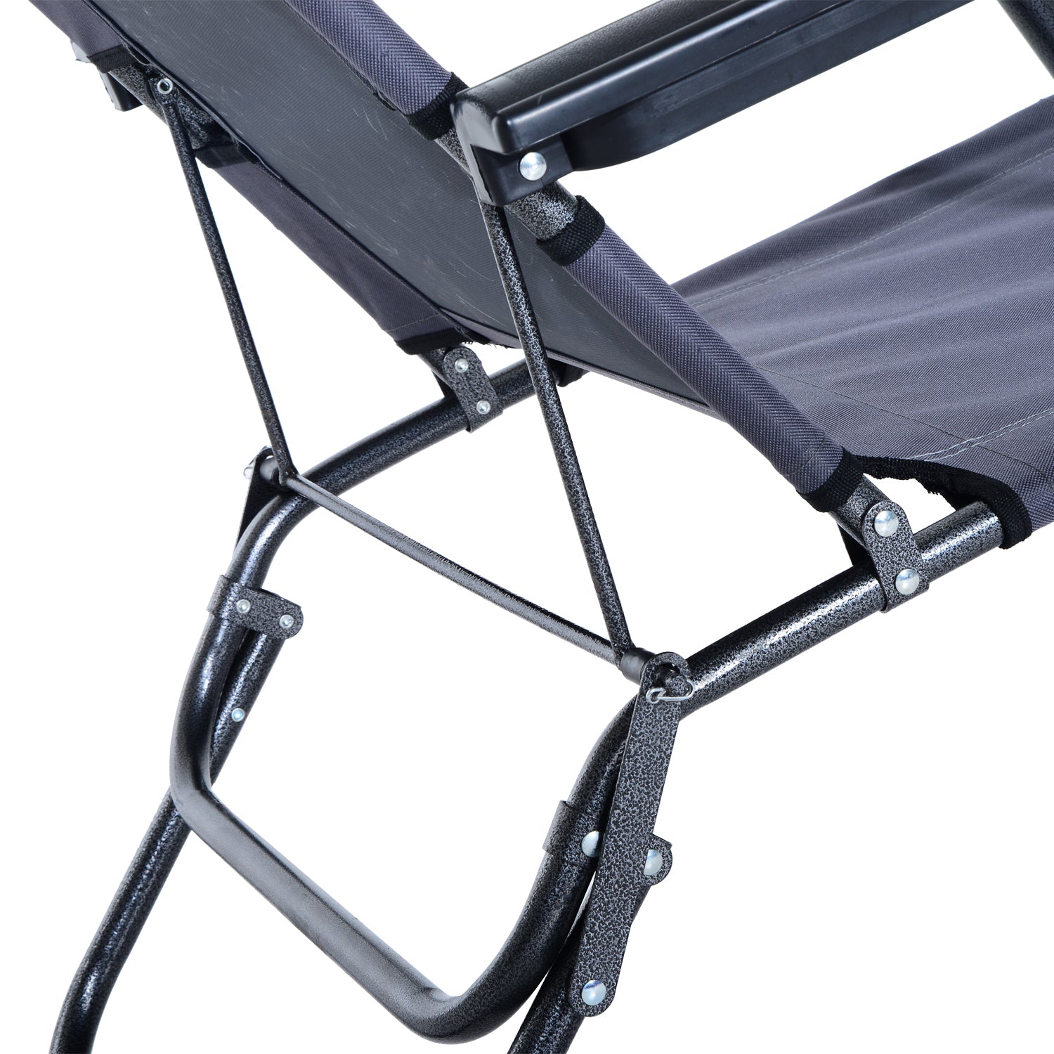 Outsunny 2 in 1 Folding Sun Lounger Reclining Garden Chair with 2-Level Adjustable Backrest, Outdoor Zero Gravity Recliner Garden Chair with Head Pillow and Armrests, Grey
