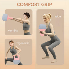 SPORTNOW 12KG Soft Kettlebell, Kettlebell with Non-Slip Handle for Home Gym, Weight Lifting, Strength Training, Pink/Grey
