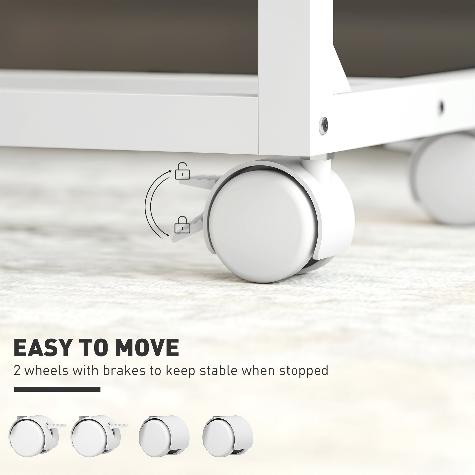 HOMCOM C-Shaped Sofa Side Table, Height Adjustable Overbed Table with Tilting Desktop, Mobile Laptop Desk for Living Room Bedroom, Oak and White