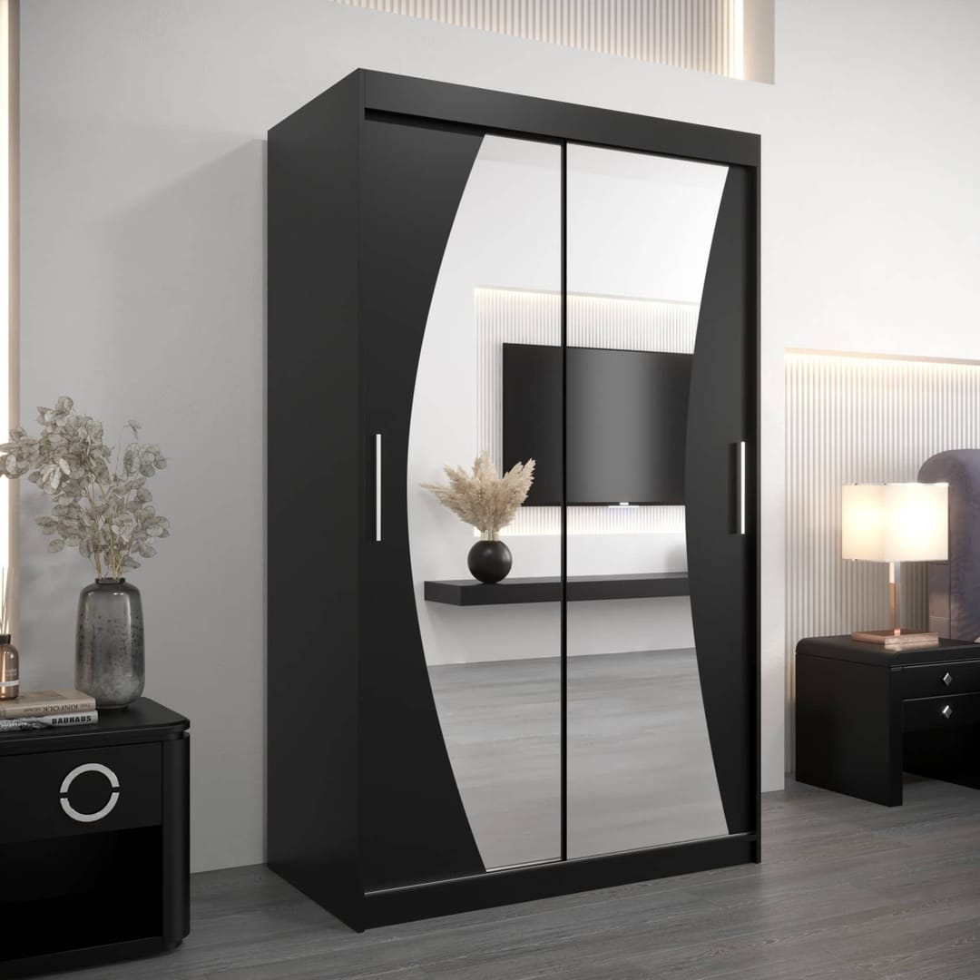 Wave Sliding Door Wardrobe 120cm