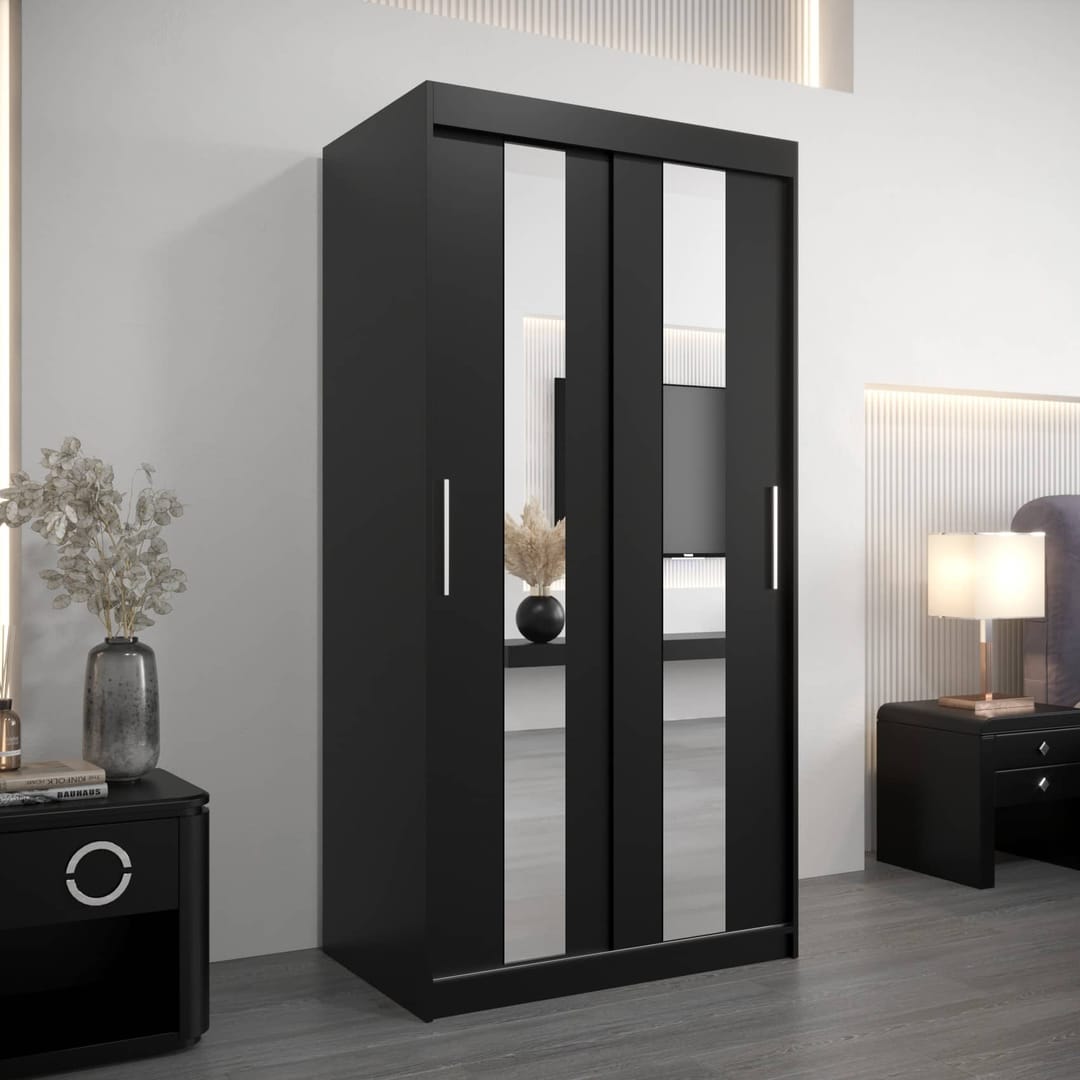 Pole Sliding Door Wardrobe 100cm