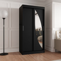 Milo Sliding Door Wardrobe 100cm in Black