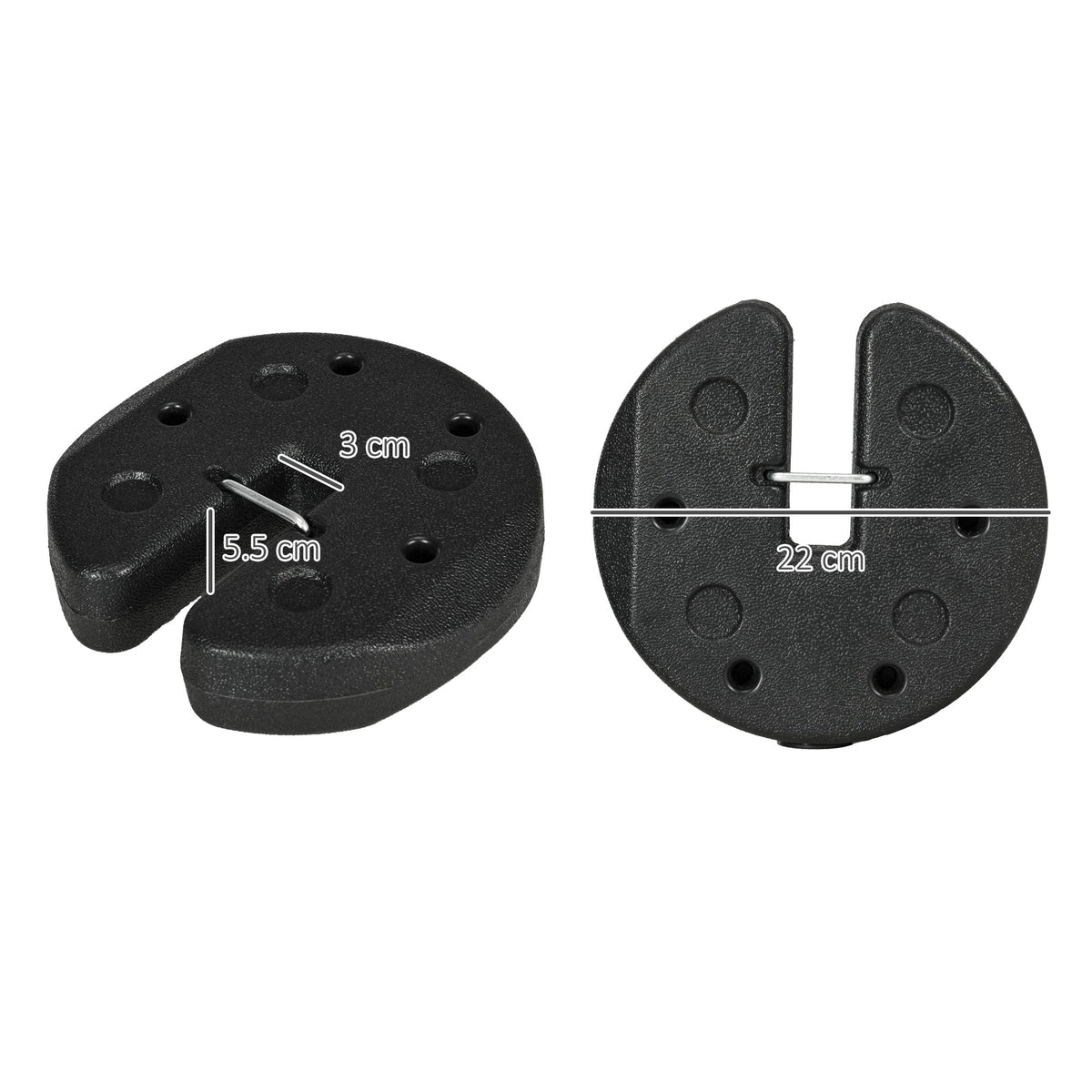 Outsunny Total 12KG Gazebo Weights Set of 4, Weights for Gazebo Legs with Reinforce Pins and Carry Belt, for Canopies Tents