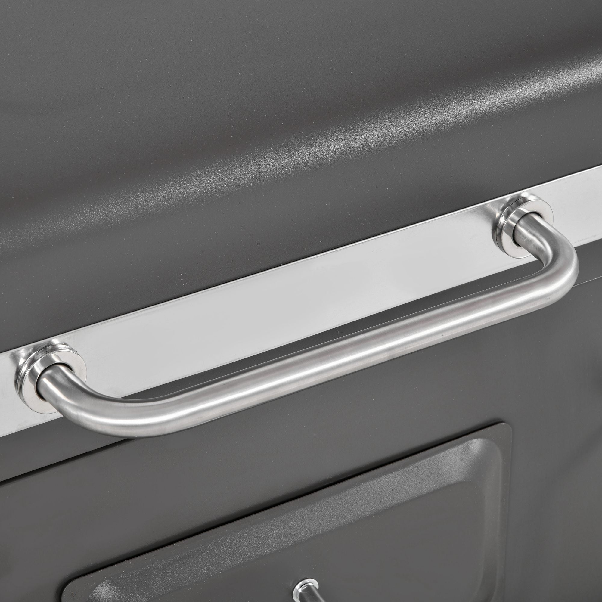 Outsunny Charcoal Grill BBQ Trolley with Adjustable Charcoal Grate, Garden Metal Smoker Barbecue with Shelf, Side Table, Wheels, Built-in Thermometer, Bottle Opener