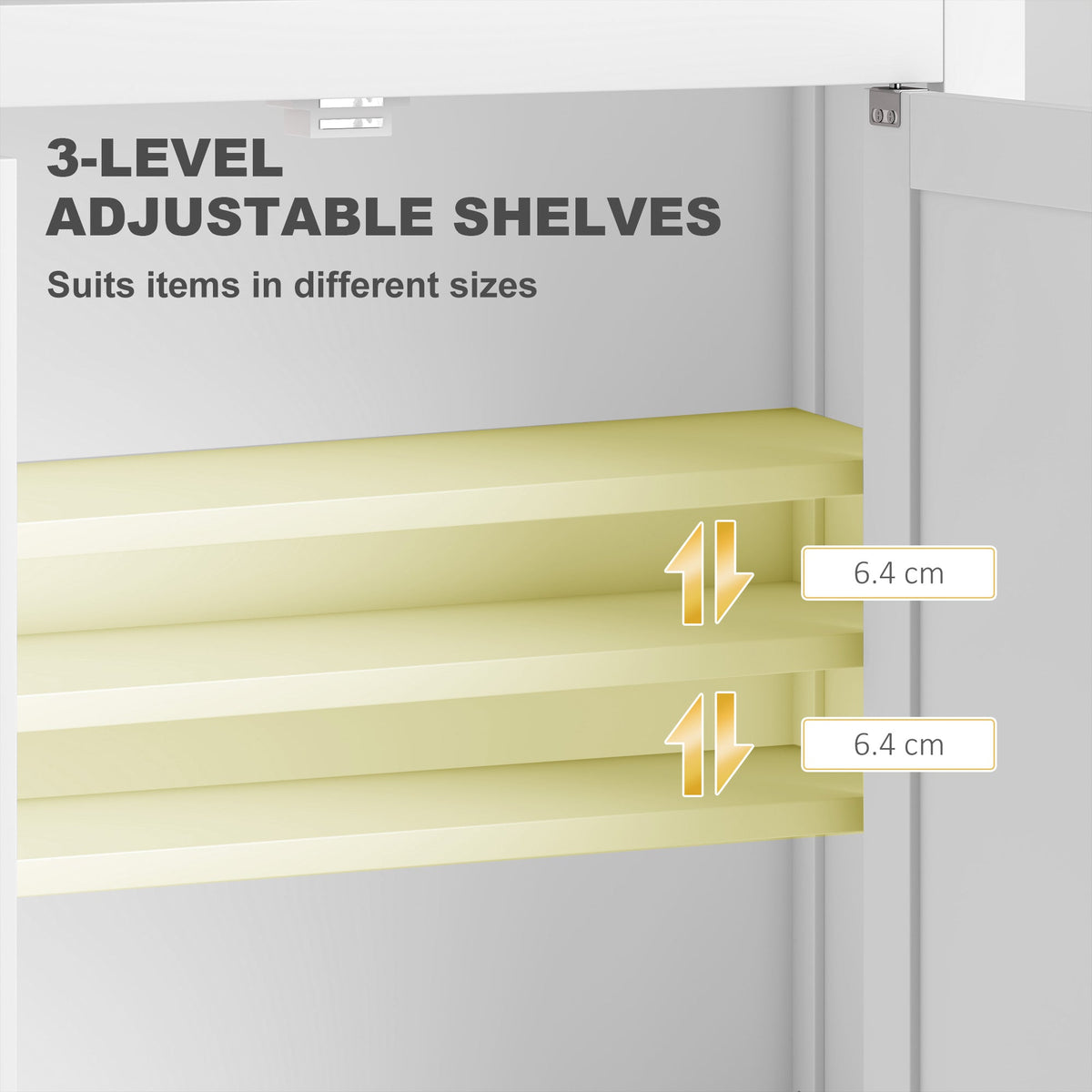 HOMCOM Bathroom Wall Cabinet with Adjustable Shelves - White - product image 5