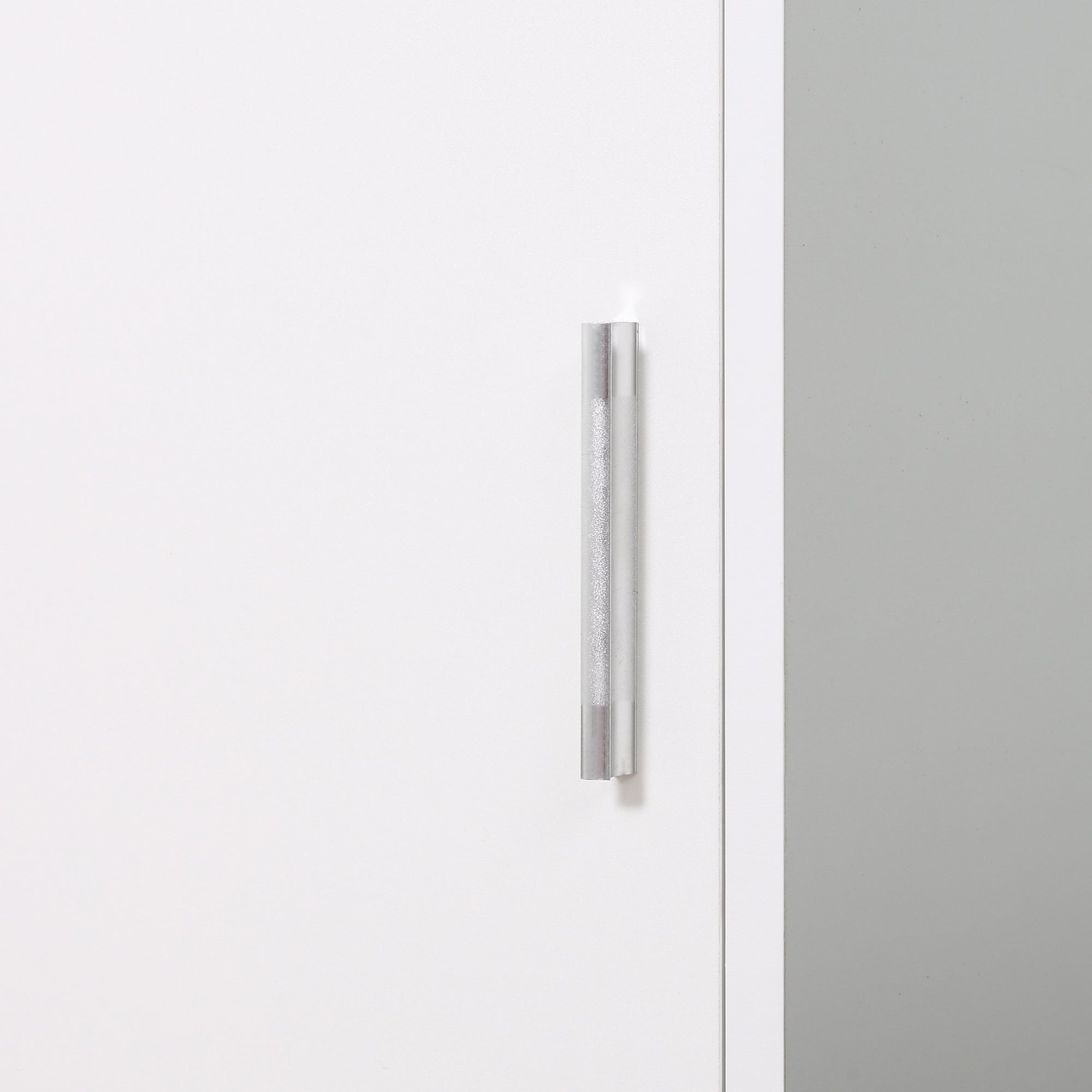 kleankin Tall Bathroom Cabinet with Mirror and Adjustable Shelf - White