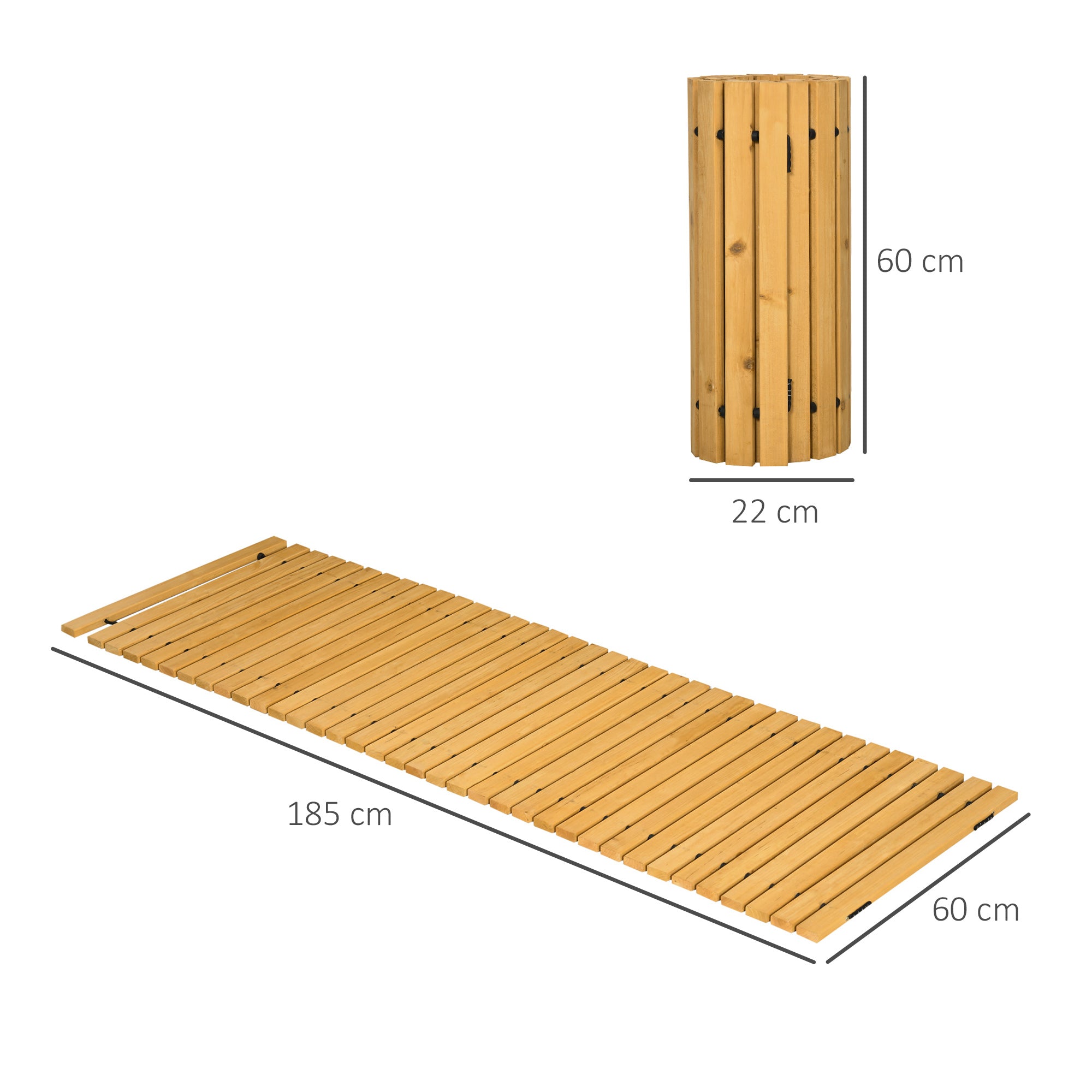 Outsunny Rollable Wooden Garden Pathway Weather-Resistant Walk Way for Wedding Party Pathways 185 x 60 cm