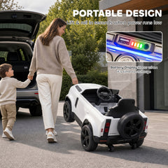 AIYAPLAY Land Rover Licensed 12V Kids Ride on Car with Remote, Suspension, Slow Start, 3 Speeds, Lights, Music, Horn, White