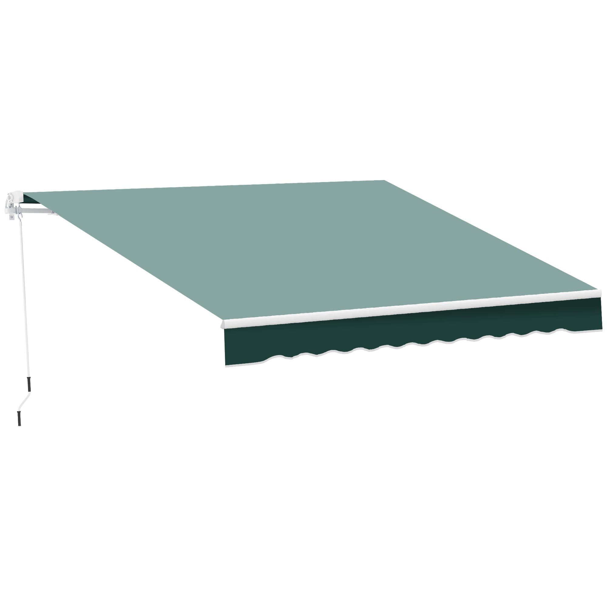 Outsunny Manual Retractable Awning, 2.5x2 m-Dark Green
