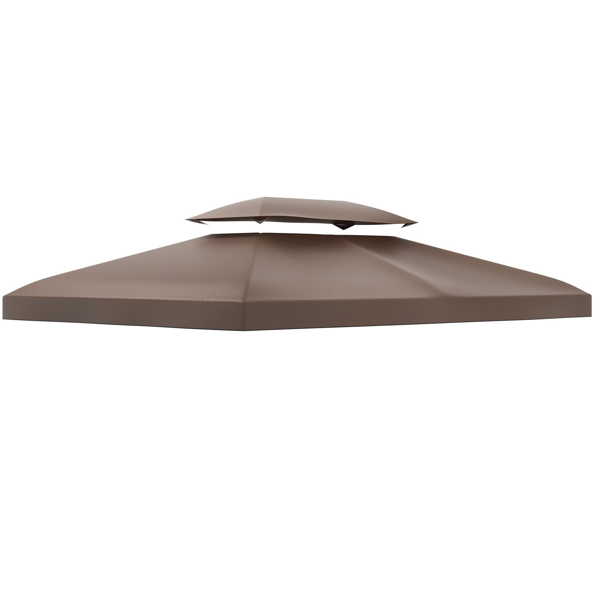 Outsunny 3x4m Gazebo Replacement Roof Canopy 2 Tier Top UV Cover Garden Patio Outdoor Sun Awning Shelters, Brown (TOP COVER ONLY)