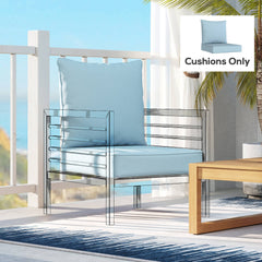 Outsunny Outdoor Seat and Back Cushion Set, 63L x 55W x 15Dcm Patio Deep Seating Chair Fade Resistant Replacement Cushion, Black