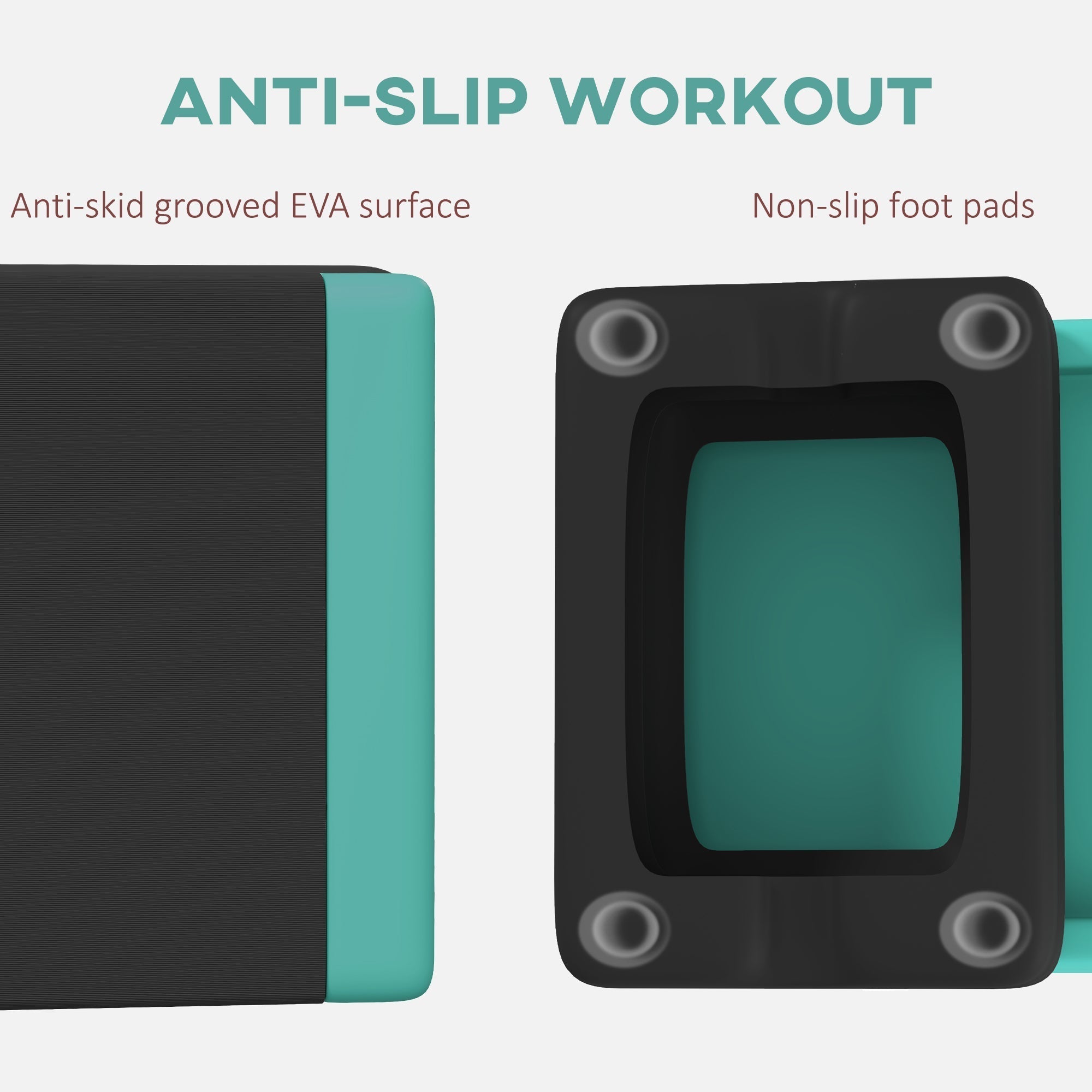 SPORTNOW Adjustable Fitness Stepper, with Non-Slip Surface, for Home, Gym, Office Workout, Green