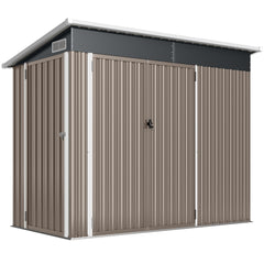 Outsunny 7.5 x 4.3ft Metal Garden Storage Shed, Waterproof Outdoor Shed with Triple Lockable Door, Gloves, Vents, Light Grey
