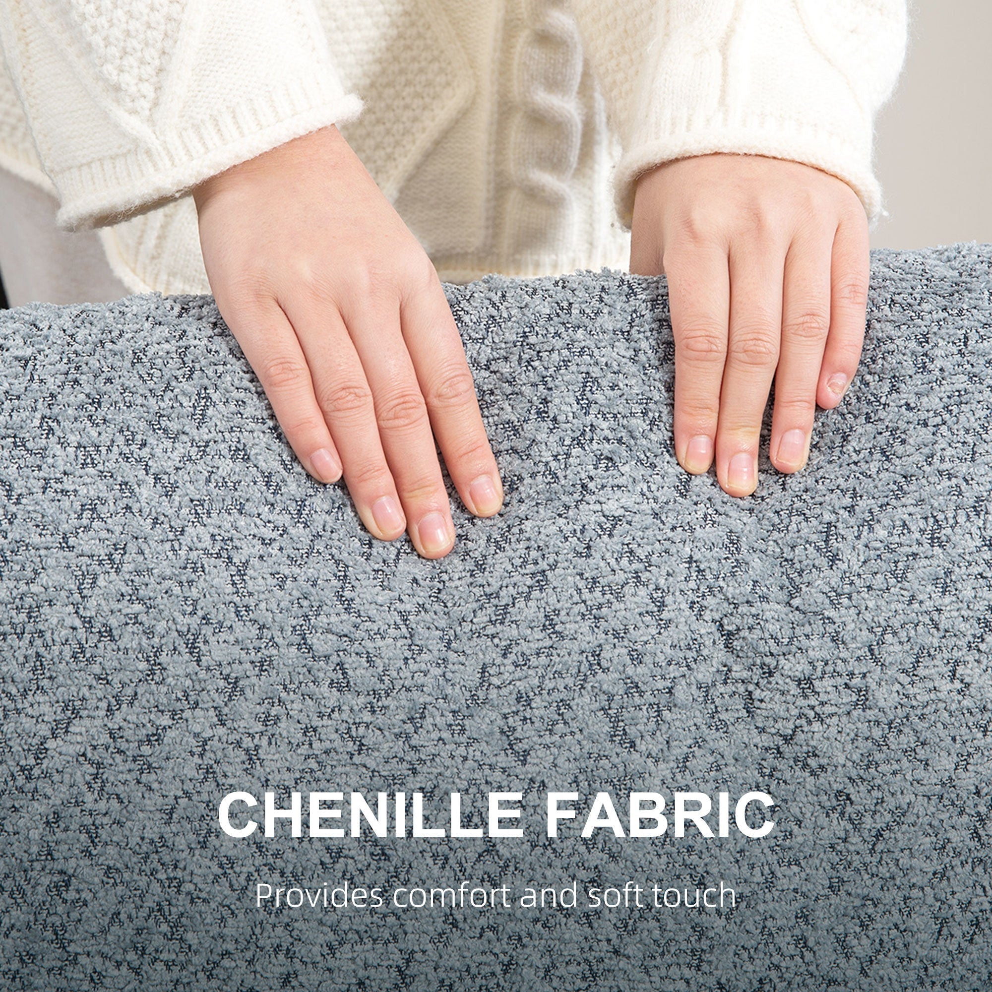 HOMCOM Two-Seater Chenille Sofa - Light Grey