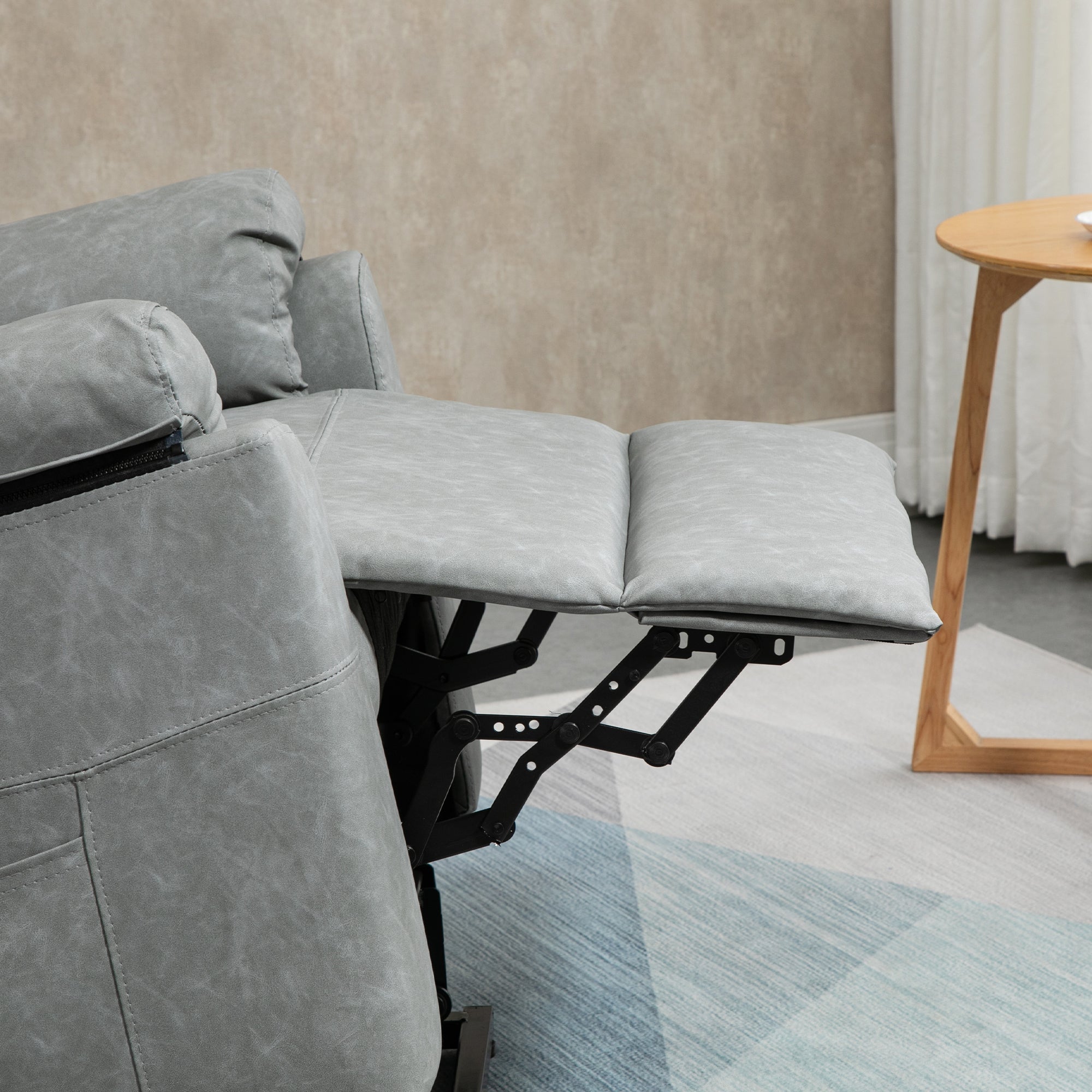 HOMCOM Faux Leather 70√Ç¬∞ Electric Riser Recliner Chair - Grey