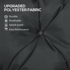 Outsunny 3 Seater Bench Pad, Garden Chair Cushion with Back and Ties for Indoor and Outdoor Use, 98 x 150 cm, Black