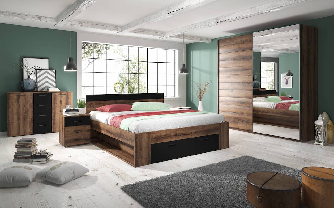 Beta Bedside Cabinet 46cm [Oak Monastery]