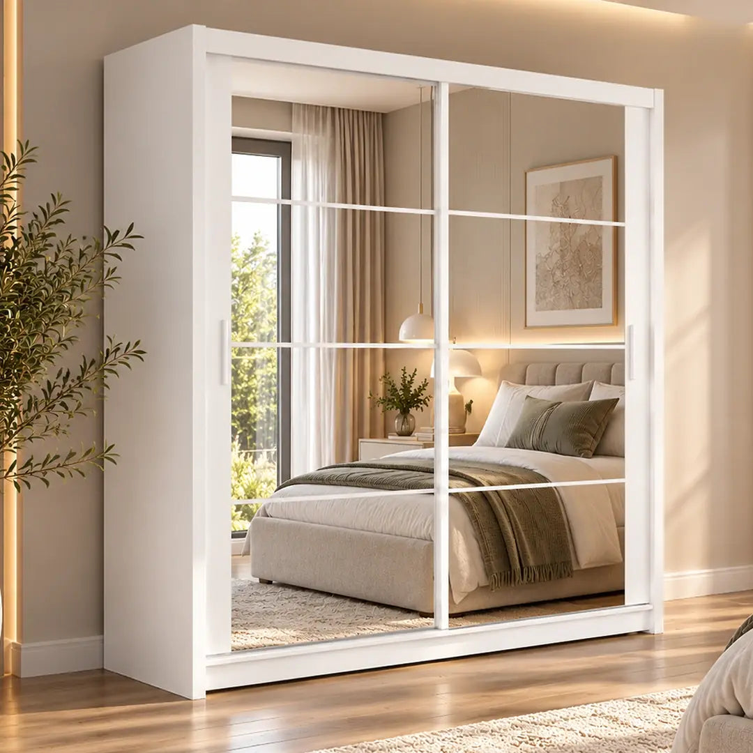Dakota Sliding Door Wardrobe 203cm in White