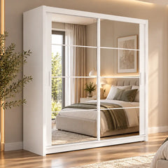 Dakota Sliding Door Wardrobe 203cm in White