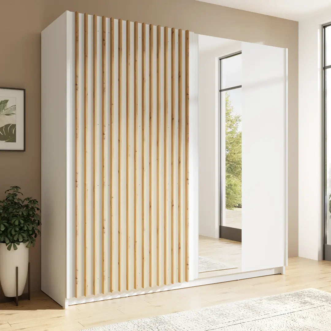 Dalia 12 Sliding Door Wardrobe 200cm in White