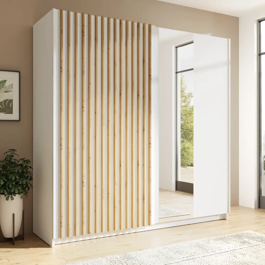 Dalia 12 Sliding Door Wardrobe 200cm in White