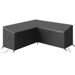 Outsunny V-Shaped Patio Furniture Cover, Waterproof Outdoor V-Shaped Sectional Sofa Cover, Anti-UV with Air Vent, Black