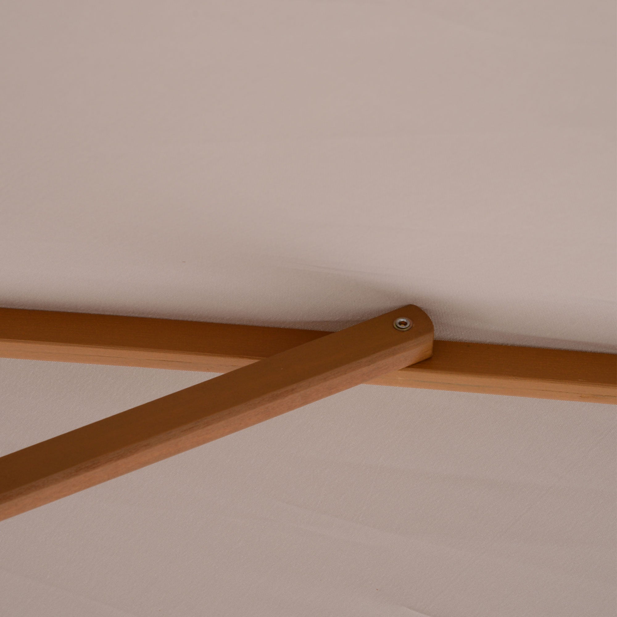 Outsunny 2 x 3m Wooden Garden Parasol Umbrella Outdoor Sun Shade Canopy, Table Market Umbrella with Vent, 38 mm Pole, Rope Pulley Mechanism, Light Grey