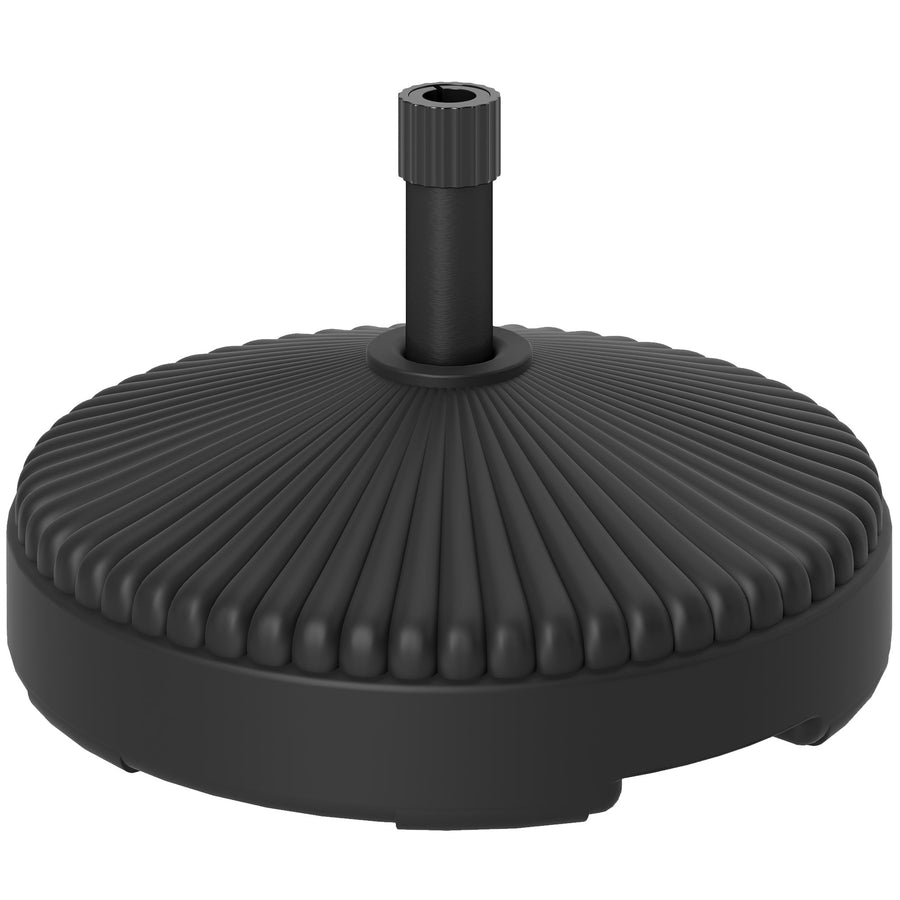 Outsunny Garden Parasol Base Holder, 28kg Sand Filled, 23kg Water Filled, Sun Umbrella Base, Î¦55 x 30H cm Black