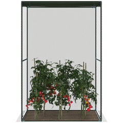 Outsunny 120 x 120cm Compact Plant Cage, with Netting - Green