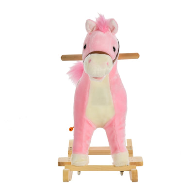 Kids Ride On Plush Rocking Horse w/ Sound