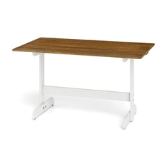 Dining Table for 4-6 People Rectangular Kitchen Table with solid wood trestle base in walnut finish
