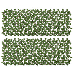 Outsunny Set of 2 Expandable Artificial Trellis Hedges - Realistic Leaf Privacy Screen, 2 x 1 m